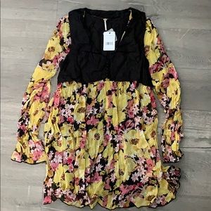 NWT. Free People Floral Dress .